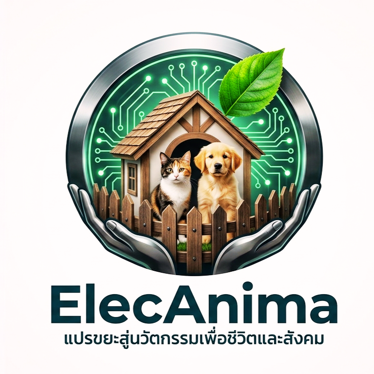 ElecAnima "แปรขยะสู่นวัตกรรมเพื่อชีวิตและสังคม" logo